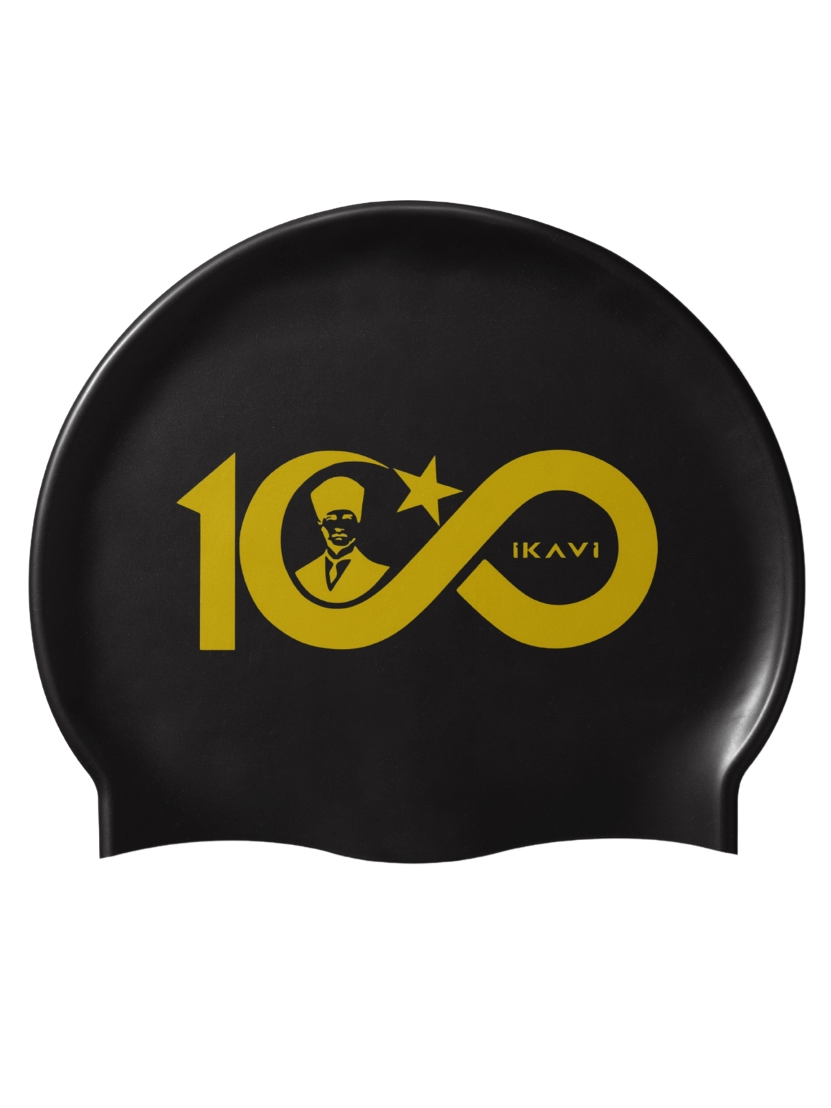 100th Anniversary Special Gold Silicone Pool Cap - Black