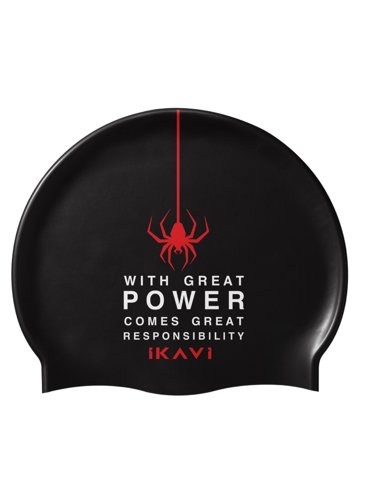 IKAVI With Great Power Printed Silicone Swim Cap