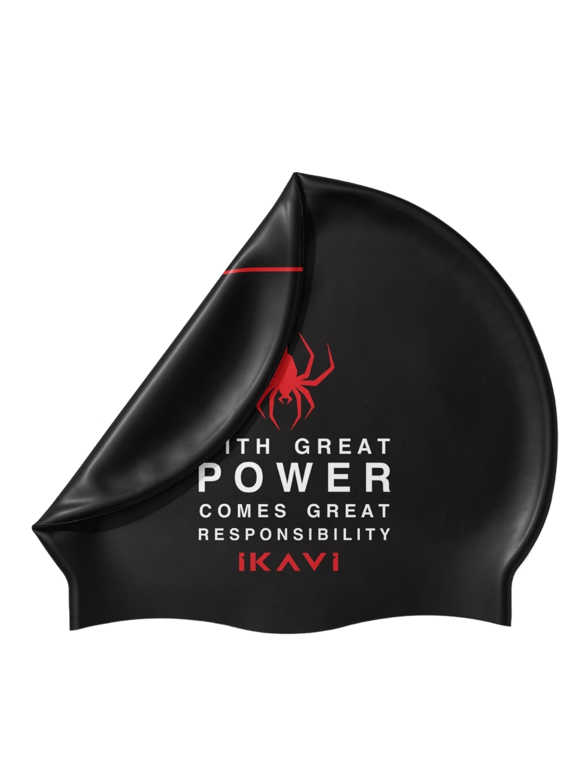 IKAVI With Great Power Printed Silicone Swim Cap