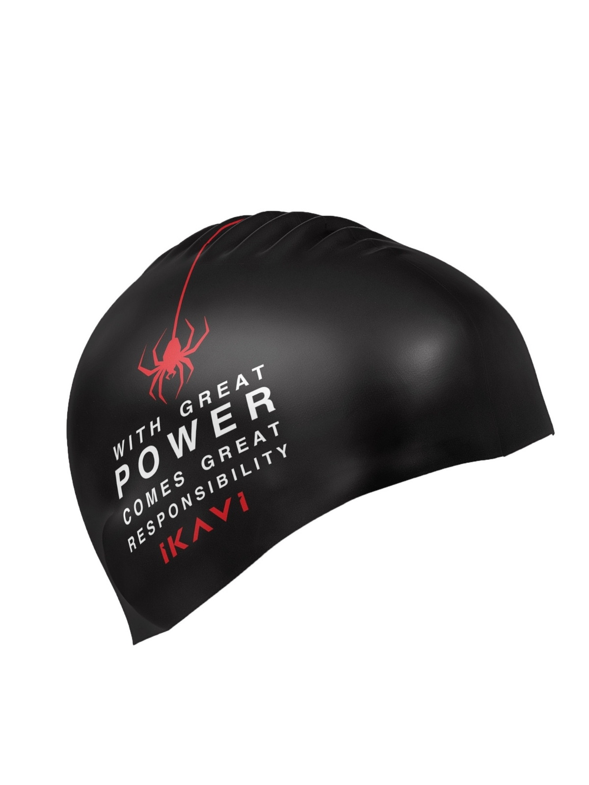IKAVI With Great Power Printed Silicone Swim Cap