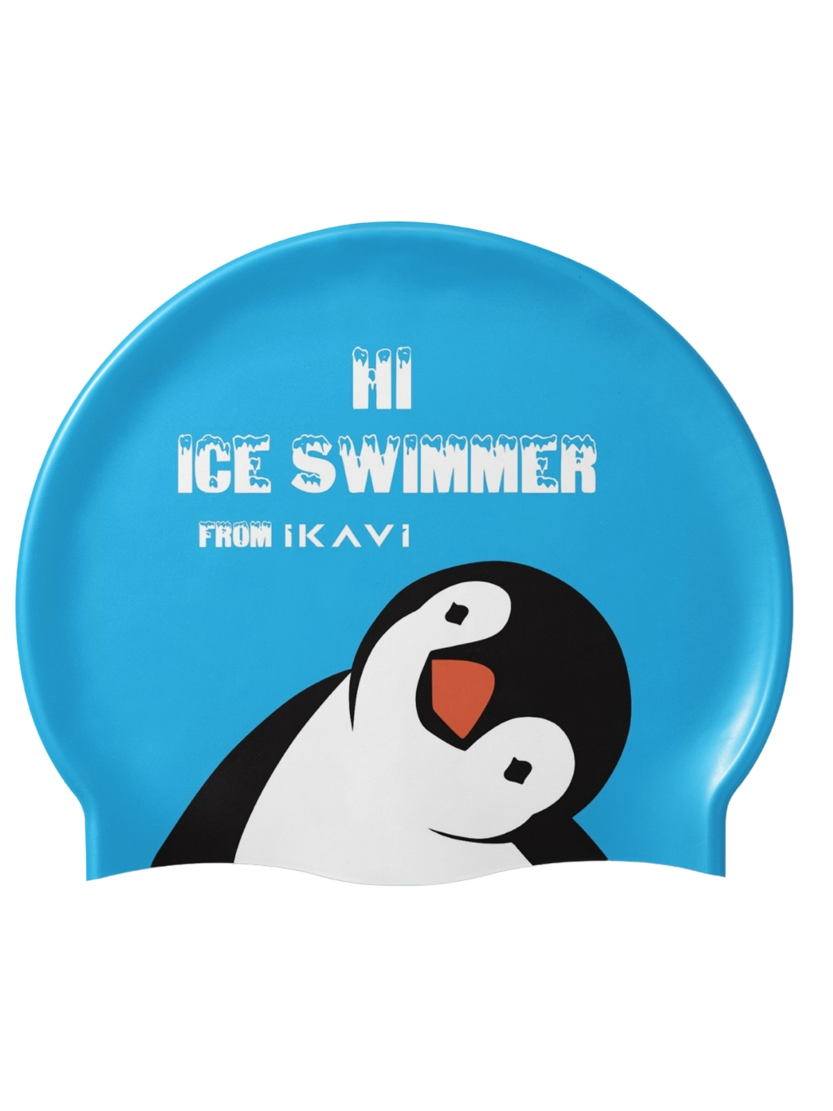 IKAVI Hi Ice Swimmer Printed Silicone Swim Cap