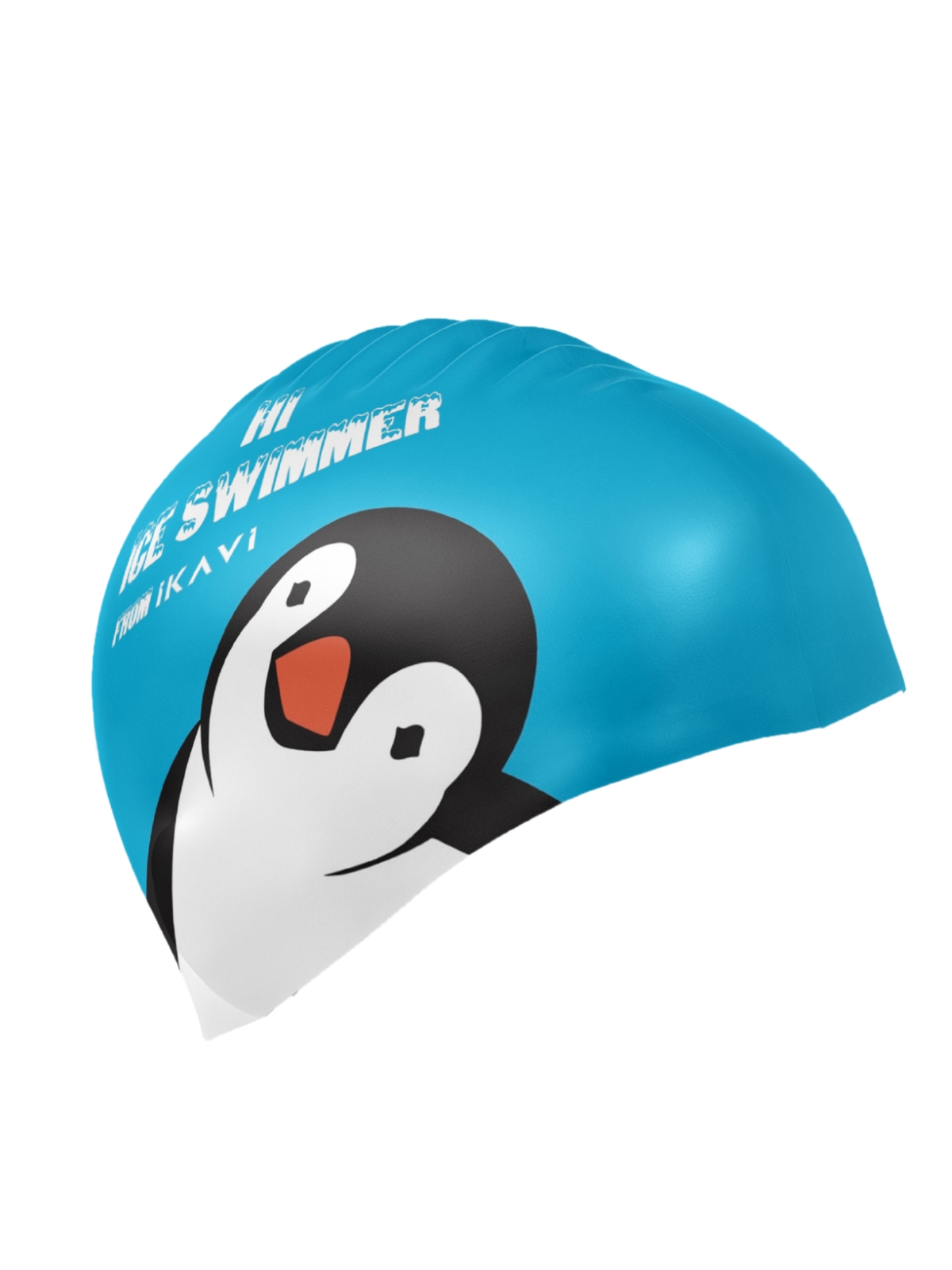 IKAVI Hi Ice Swimmer Printed Silicone Swim Cap