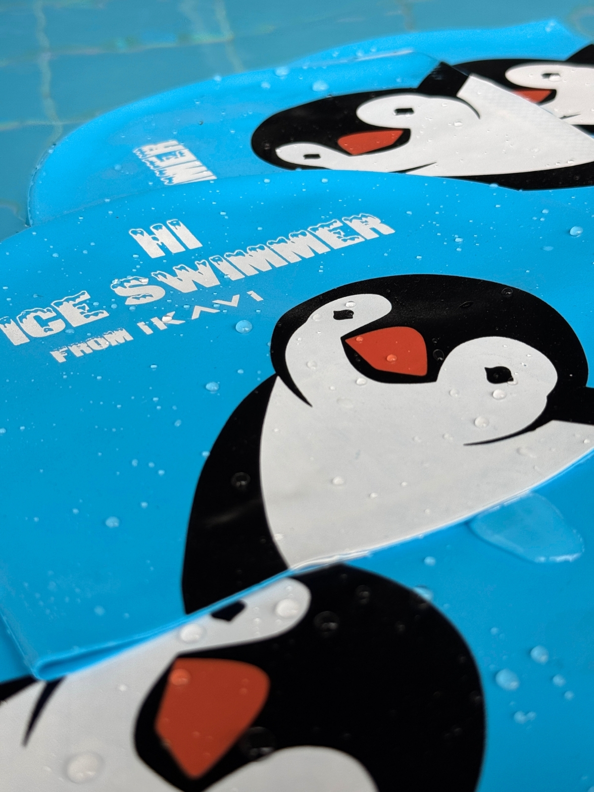 IKAVI Hi Ice Swimmer Printed Silicone Swim Cap