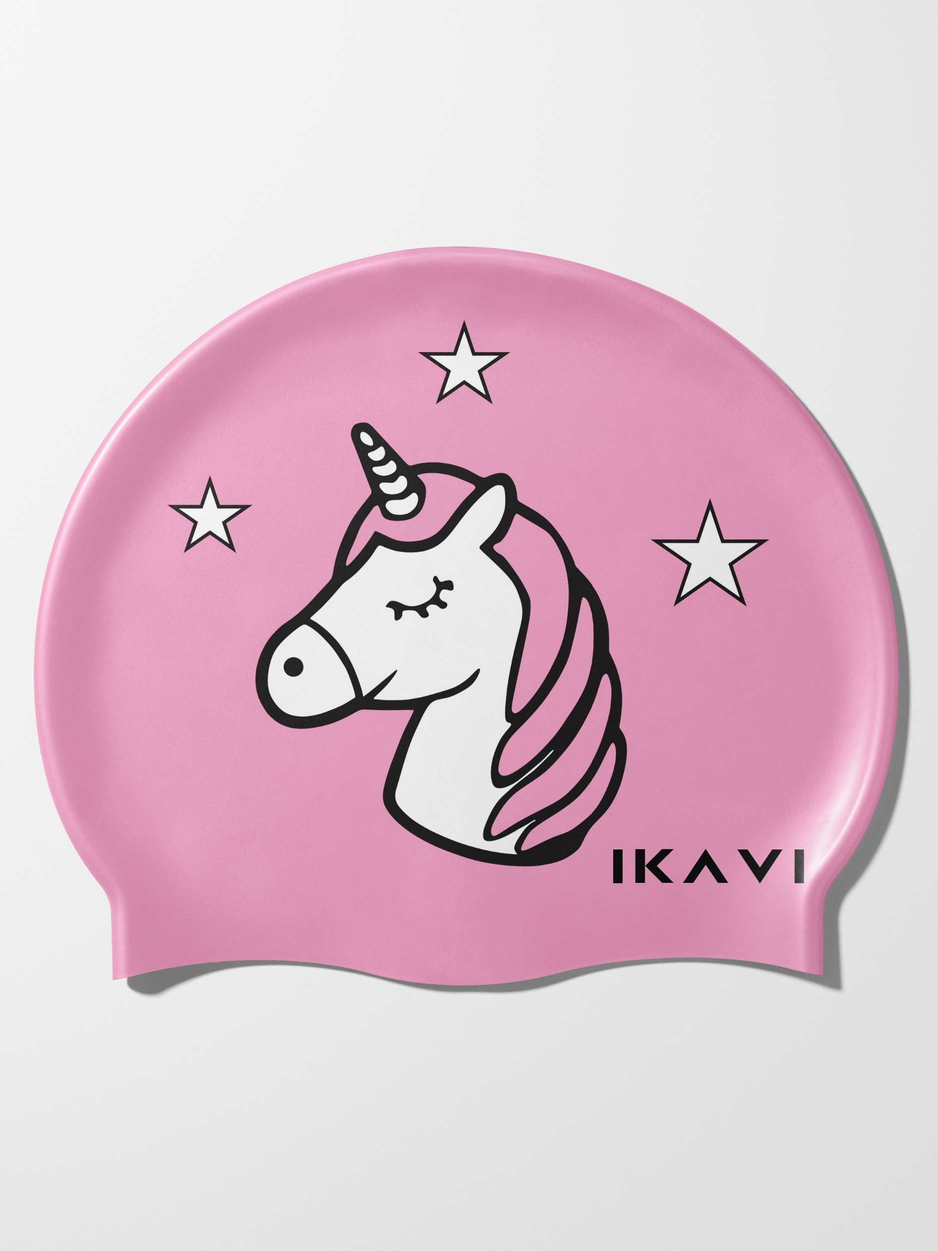 IKAVI Pink Unicorn Printed Silicone Sea and Pool Cap
