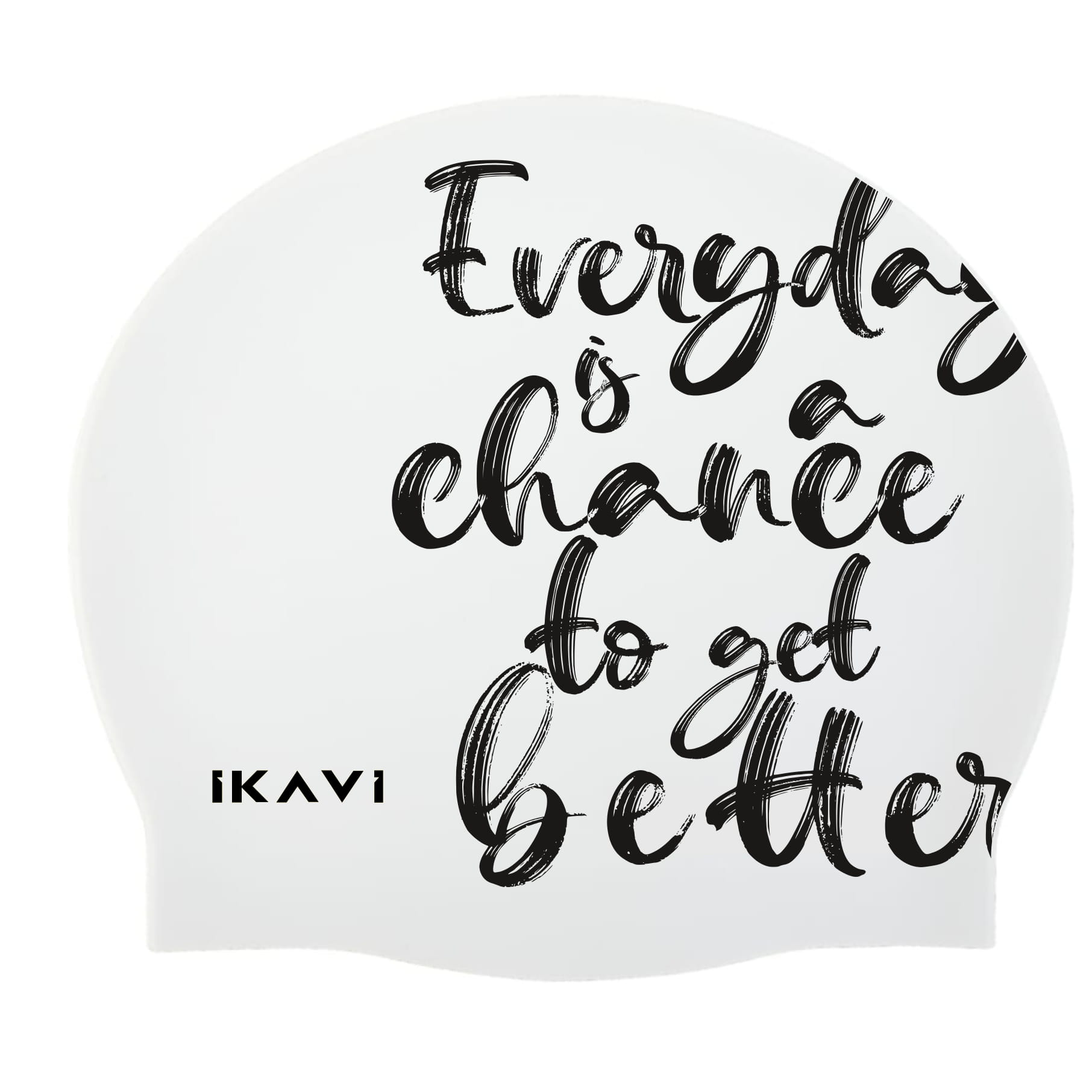 IKAVI Everyday is a Change Printed Silicone Swim Cap