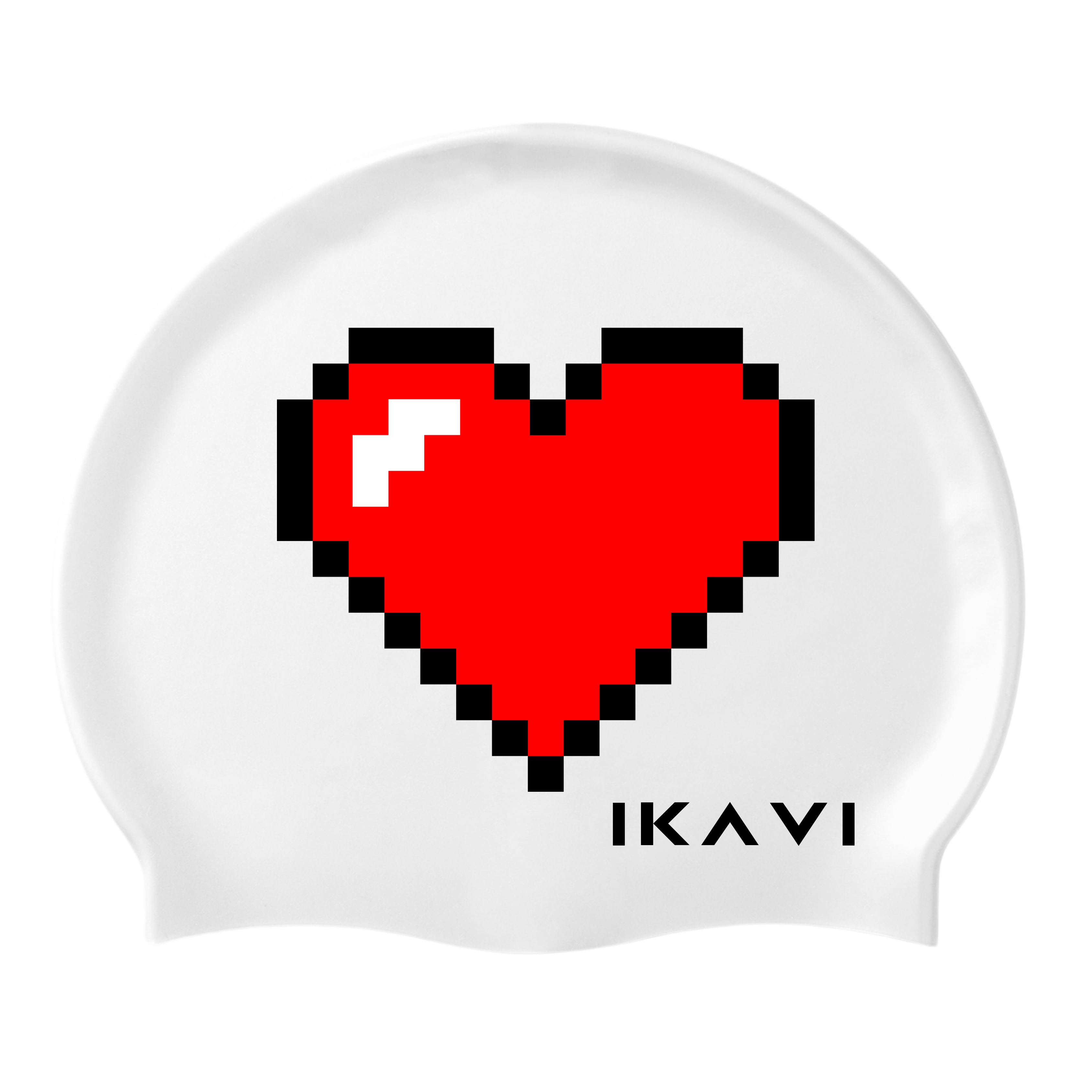 IKAVI Heart Printed Silicone Sea and Pool Cap - Pixel Collection