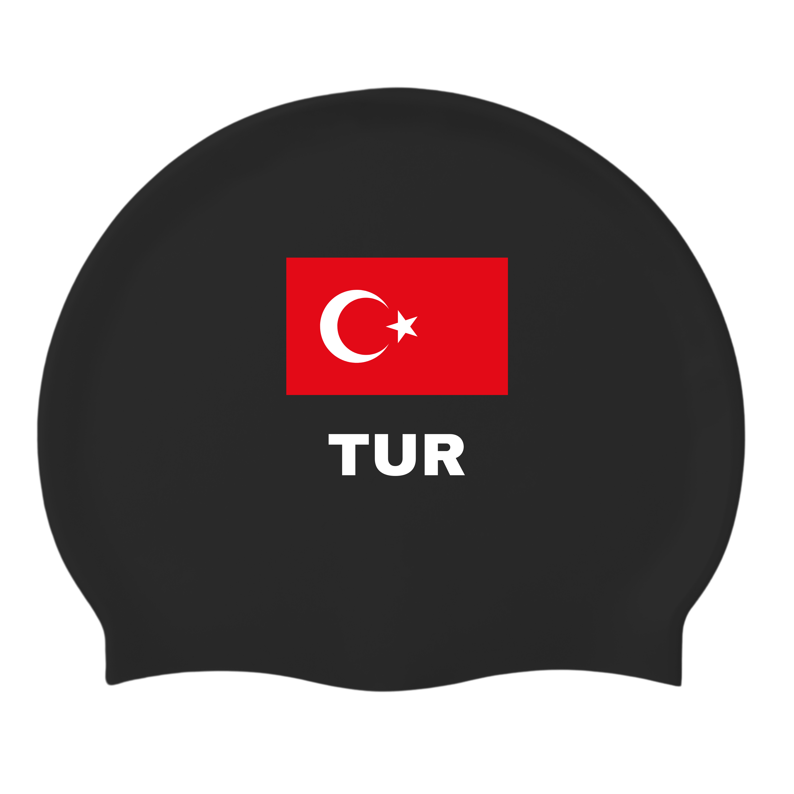 IKAVI Turkish Flag “TUR” Silicone Sea and Pool Cap - Black