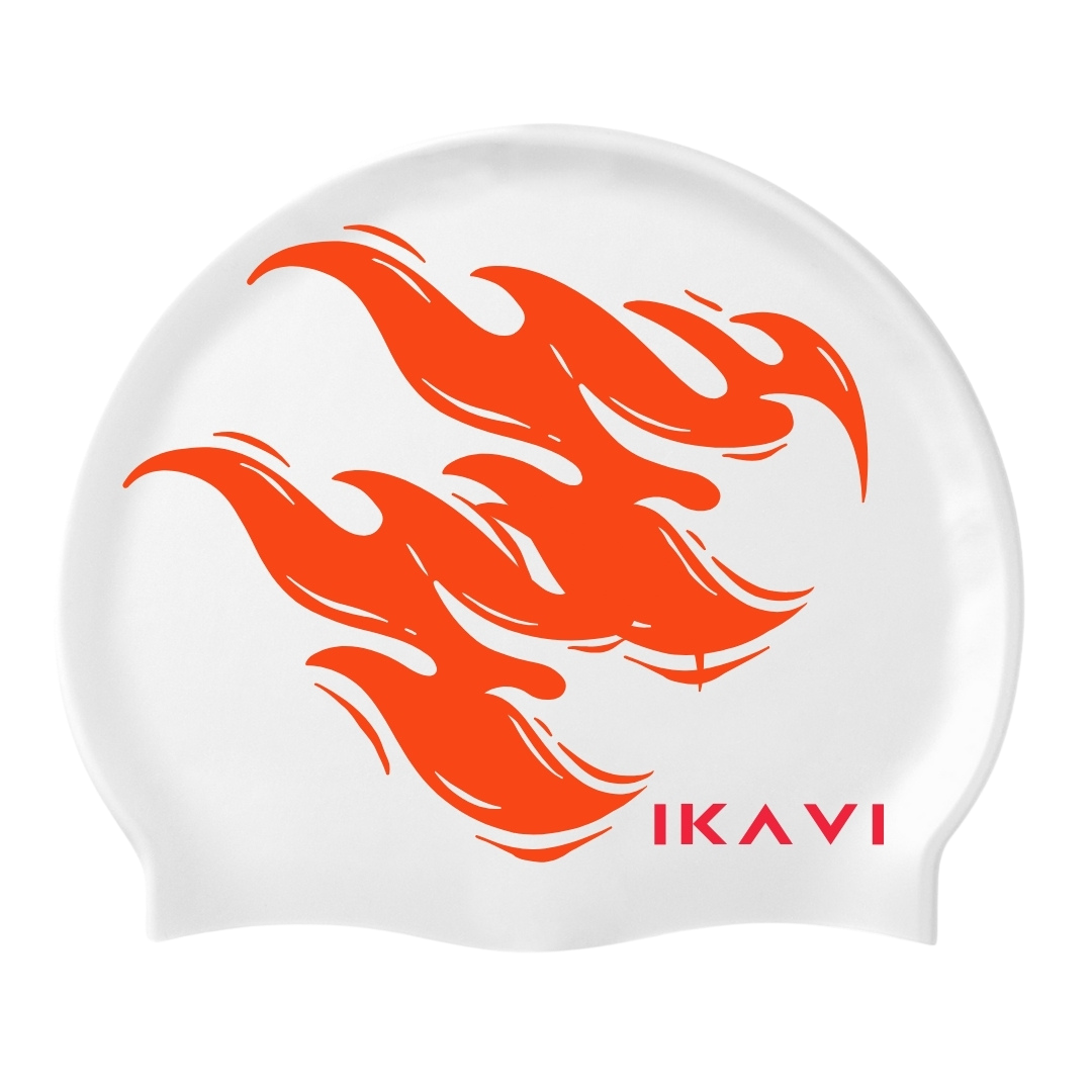 IKAVI Fire Printed Silicone Sea and Pool Cap