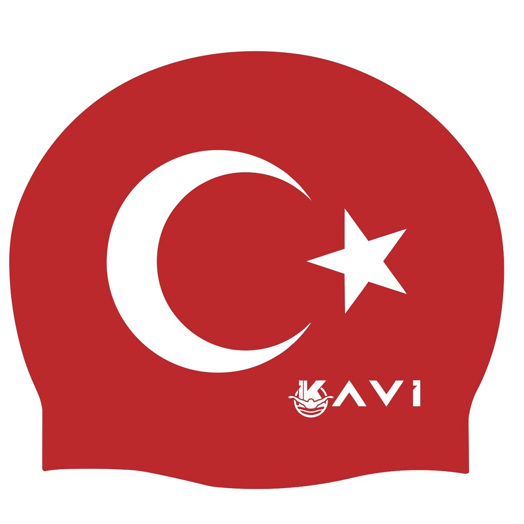 IKAVI Crescent and Star Printed Silicone Swim Cap