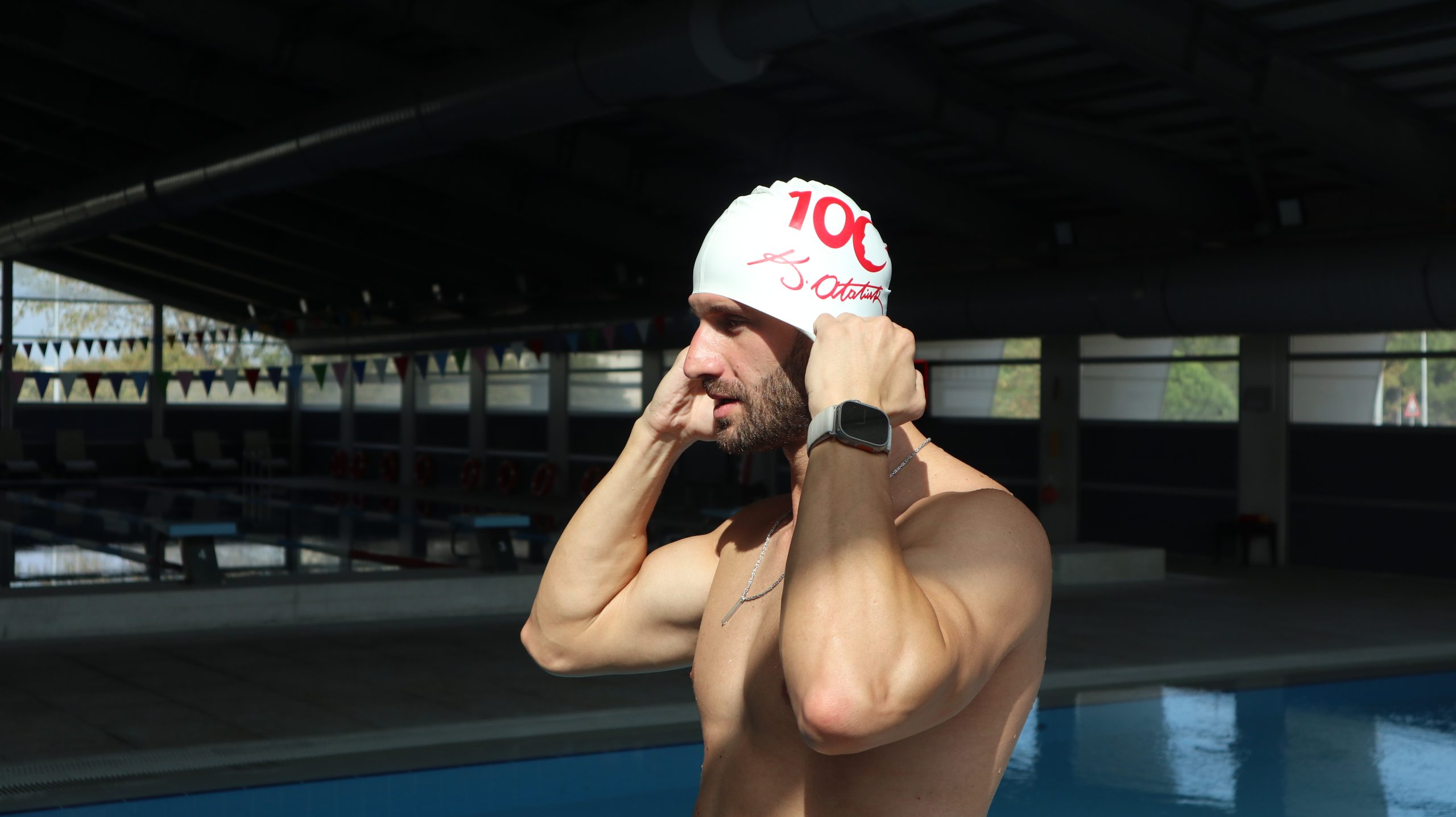 IKAVI 100th Anniversary Special Collection Ataturk Silhouette and Signed Swim Cap