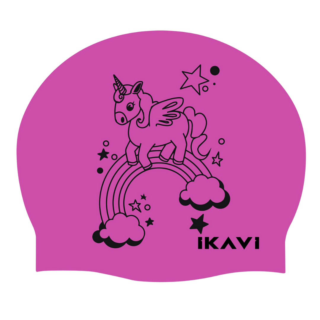 IKAVI Pink Pony Printed Silicone Swim Cap
