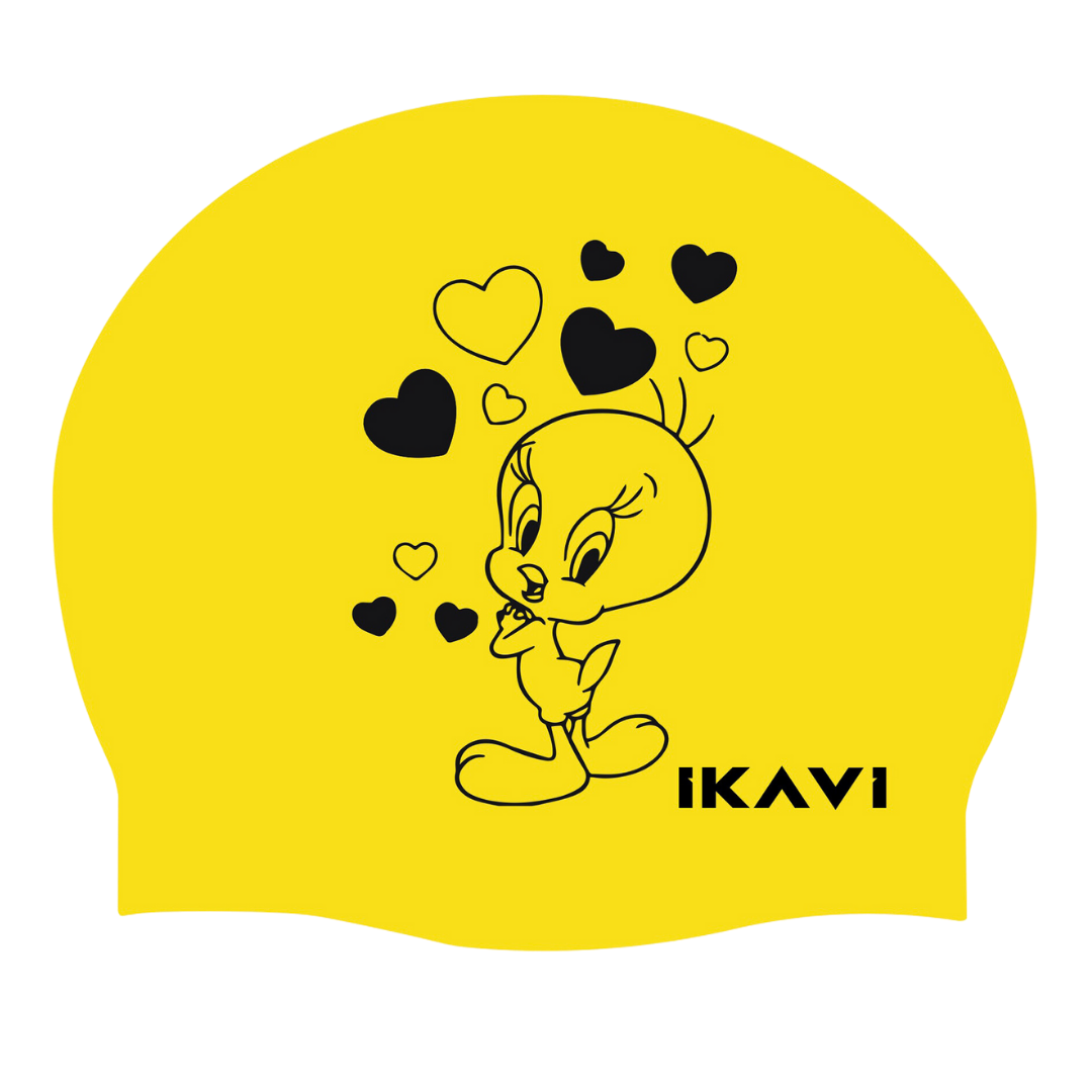 IKAVI Tweety Printed Silicone Swim Cap