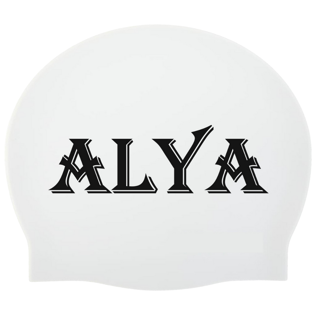 Personalized Single Color Name or Logo Printed Swim Cap