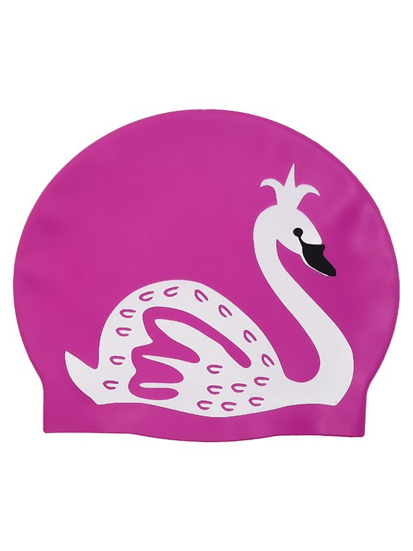 IKAVI Swan Printed Silicone Swim Cap