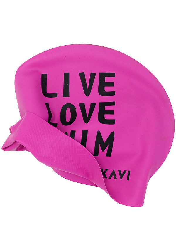 IKAVI LiveLoveSwim Printed Silicone Swim Cap (Pink)