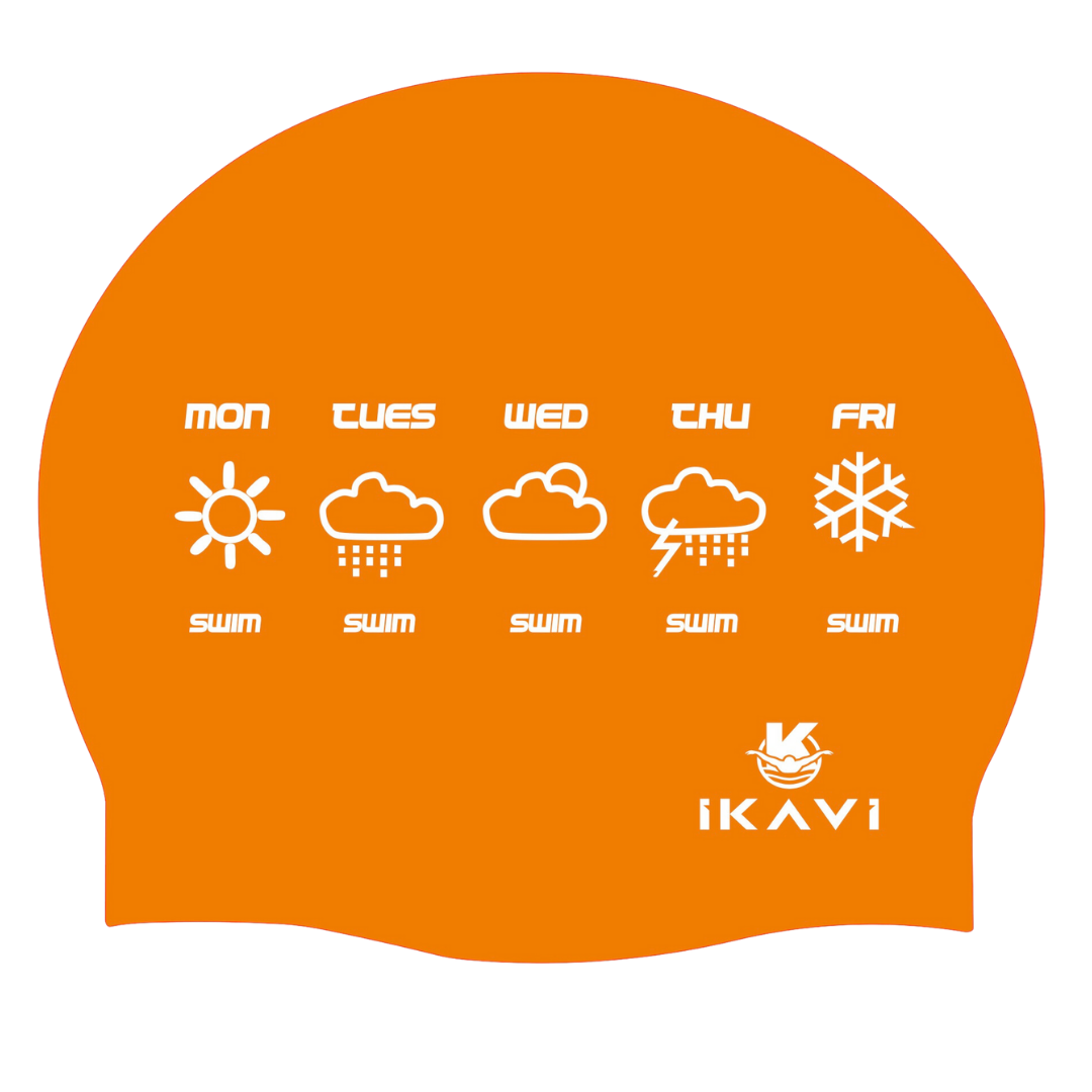 IKAVI Weeks Printed Silicone Swim Cap