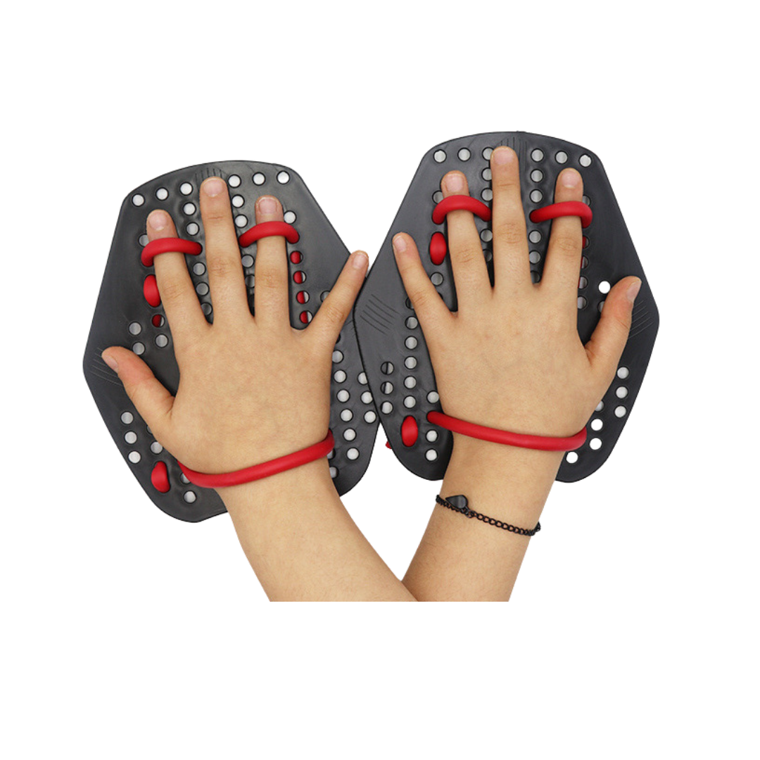 IKAVI Swimming Hand Flippers - Black Medium Size