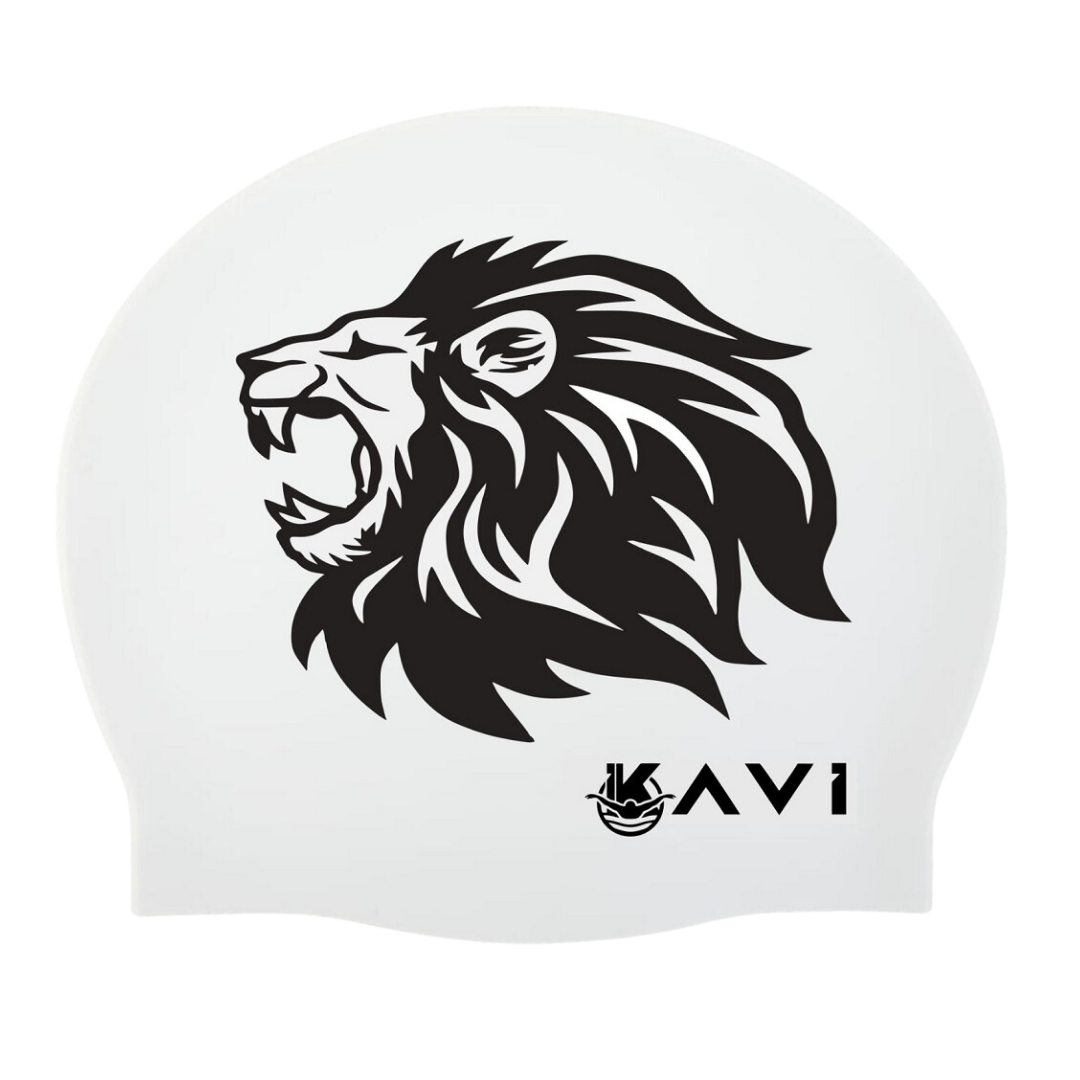 IKAVI Lion Printed Silicone Swim Cap