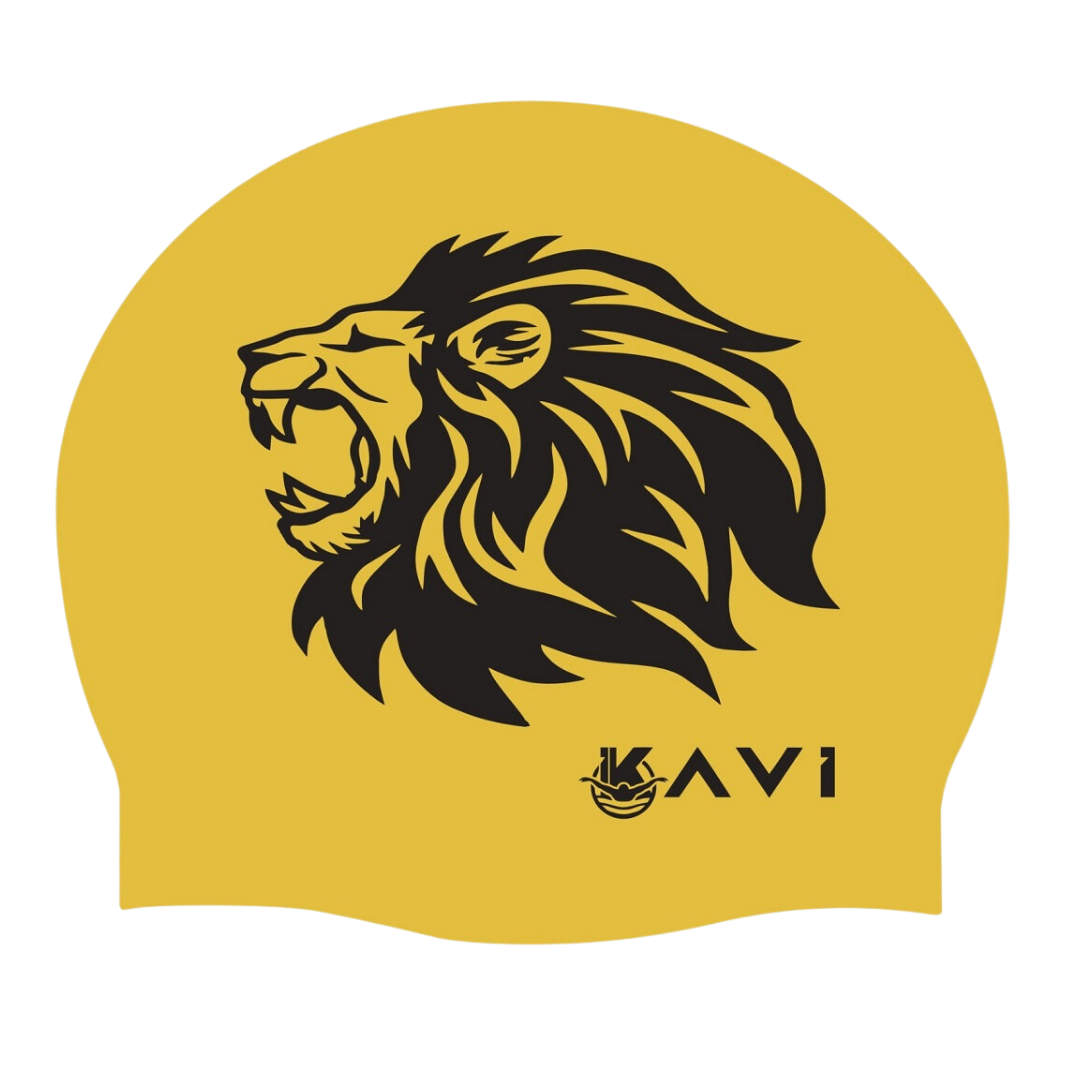 IKAVI Lion Printed Silicone Swim Cap