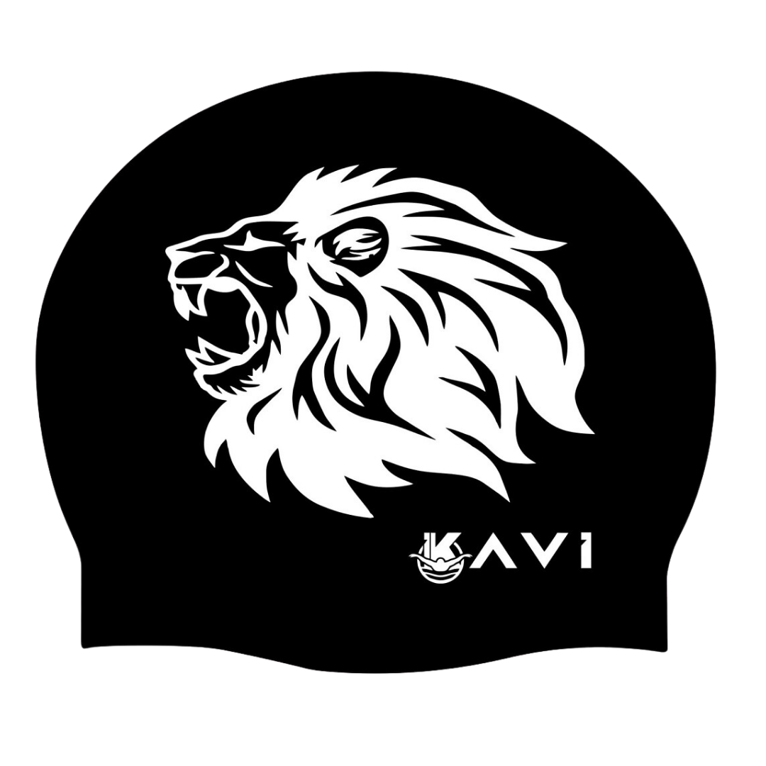 IKAVI Lion Printed Silicone Swim Cap