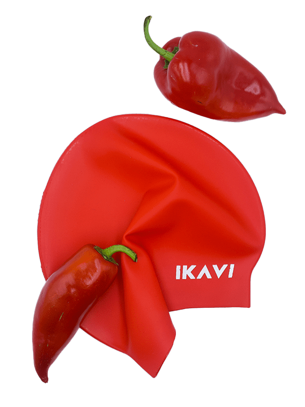 IKAVI Silicone Swim Cap - Red