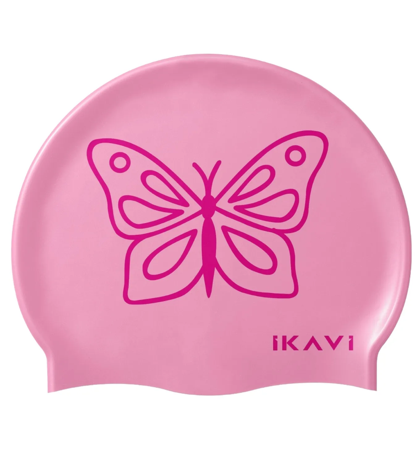 IKAVI Butterfly Printed Silicone Swim Cap